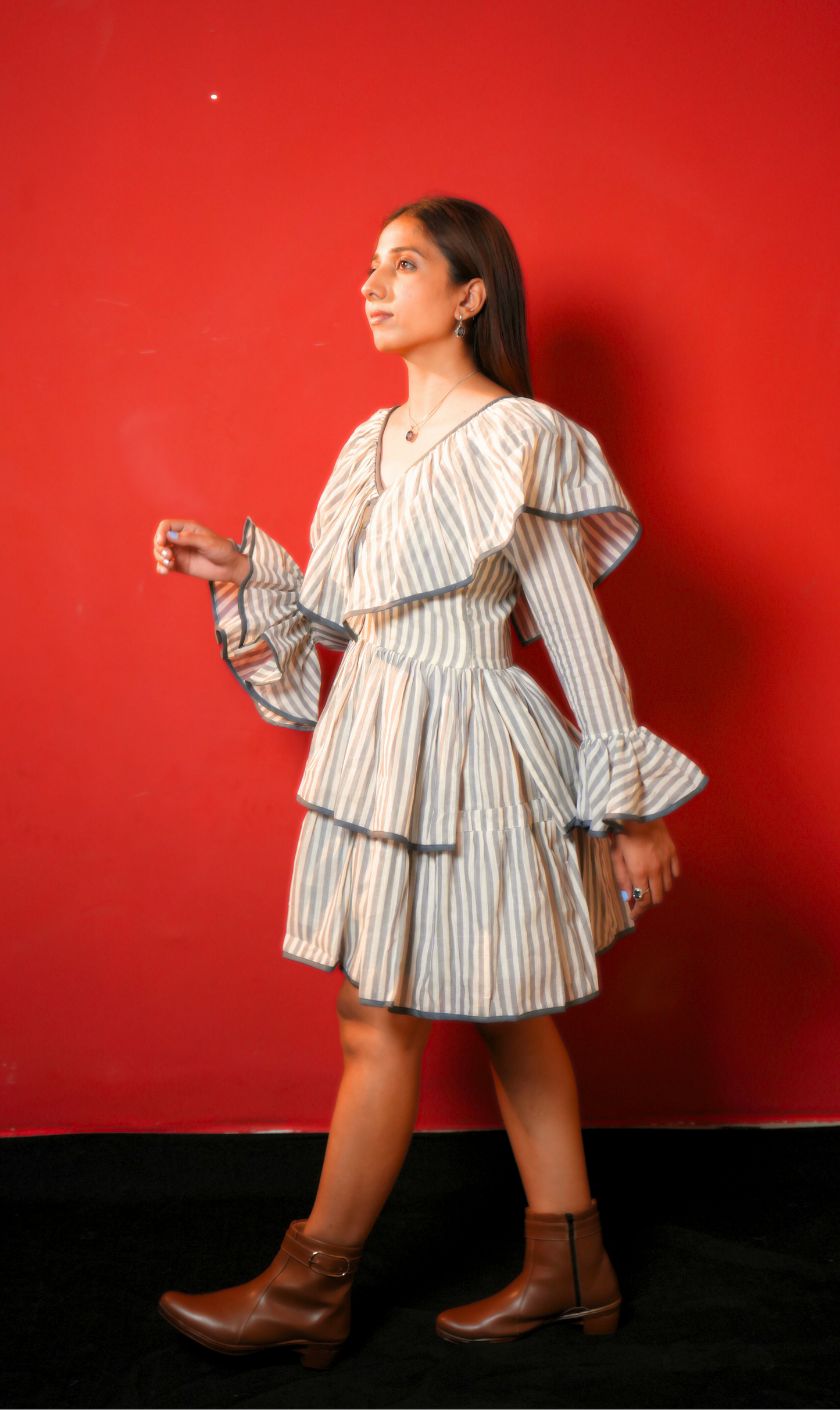 VARA Mangalgiri Ruffle Dress