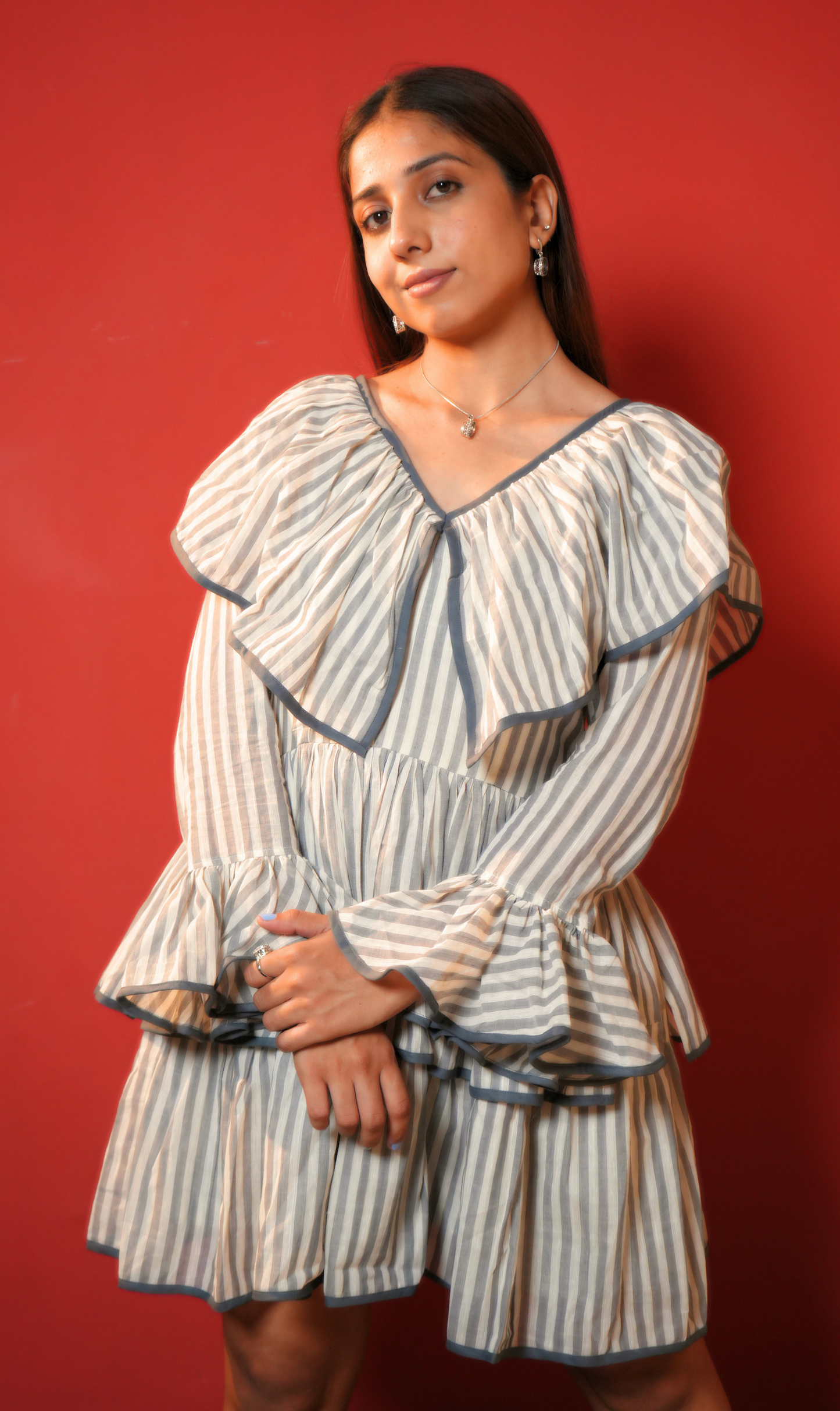 VARA Mangalgiri Ruffle Dress