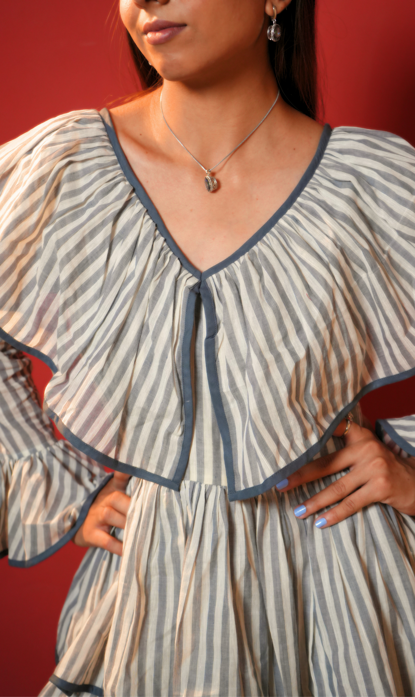 VARA Mangalgiri Ruffle Dress