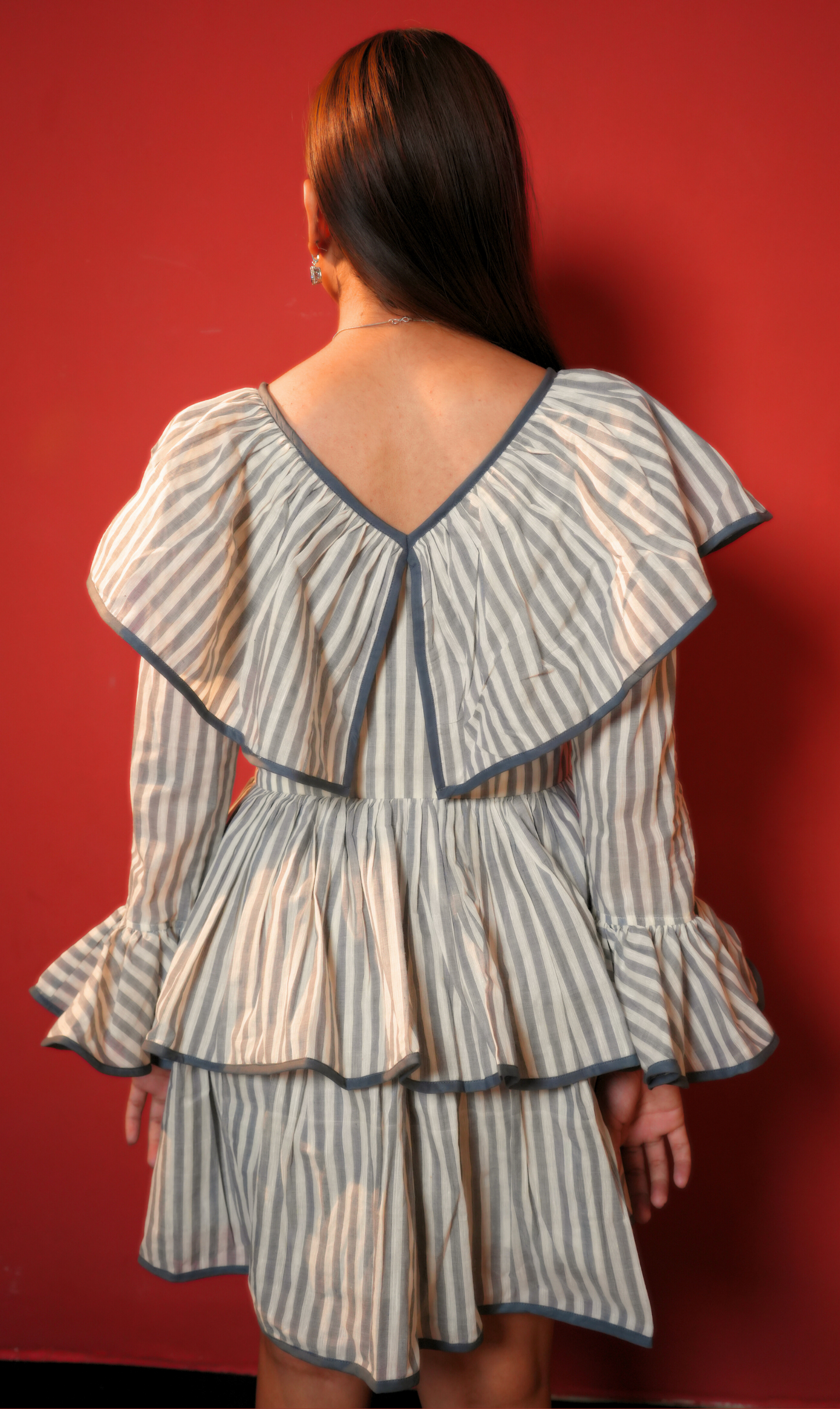 VARA Mangalgiri Ruffle Dress