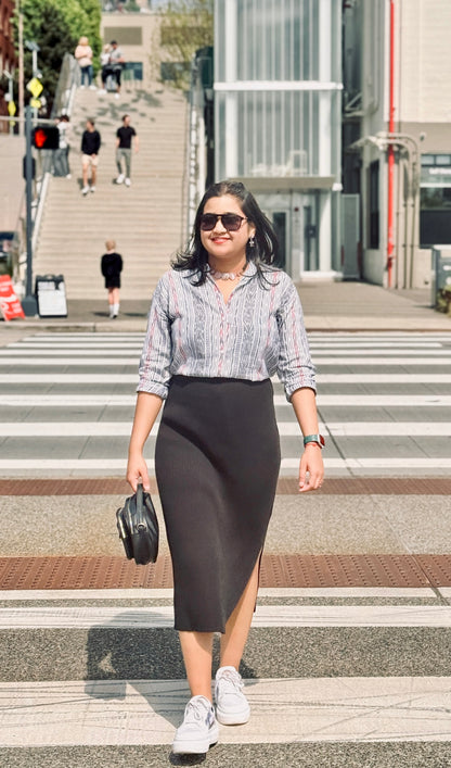 MANMO Pochampally Ikkat Boho Shirt