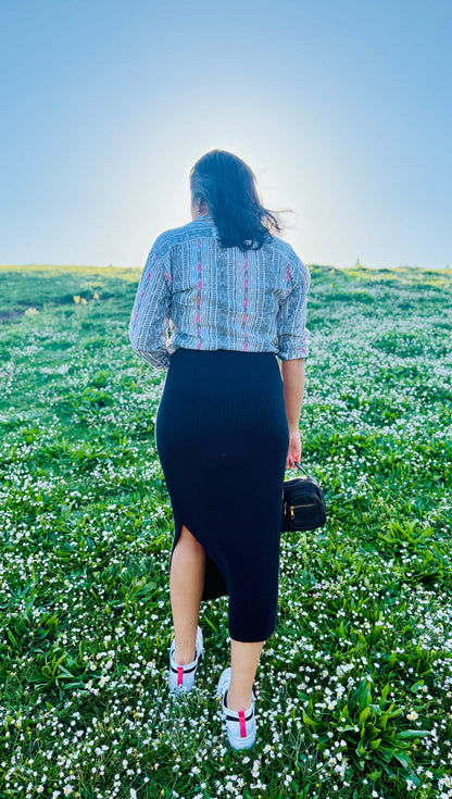 MANMO Pochampally Ikkat Boho Shirt